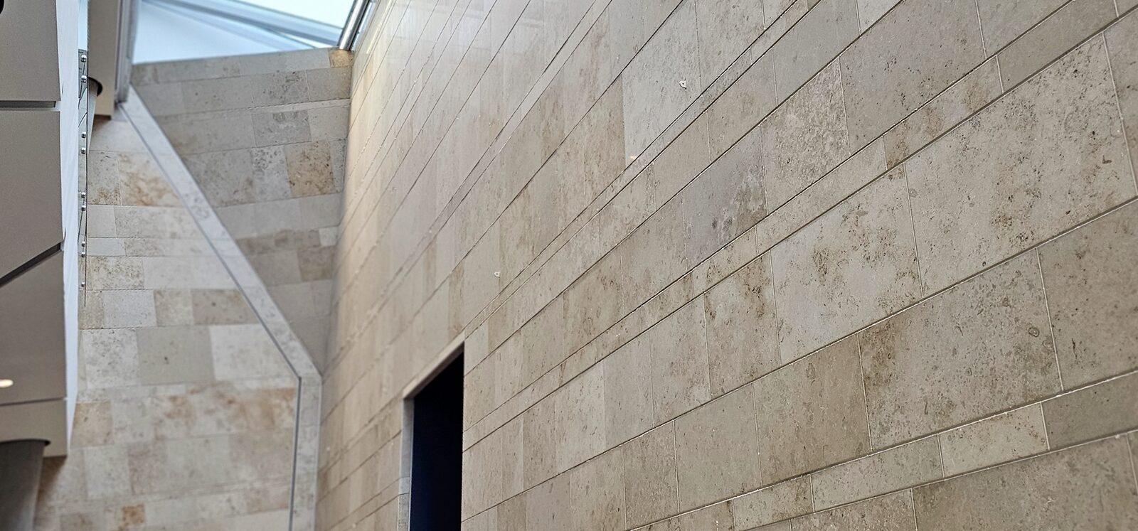 Natural stone panels set on the Anvil Centre facade